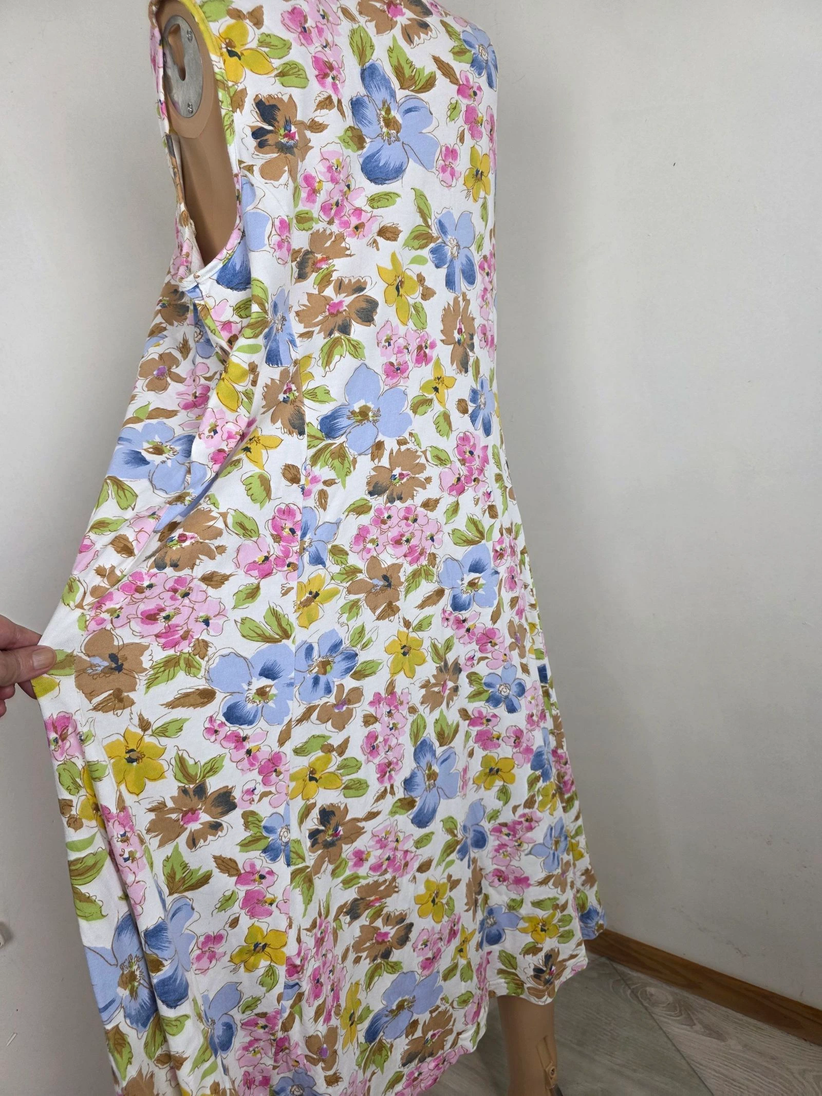 Vestido longo de verão fluido com estampa floral multicolorida 🍒vintage anos 90🍒46/48 – photo 7